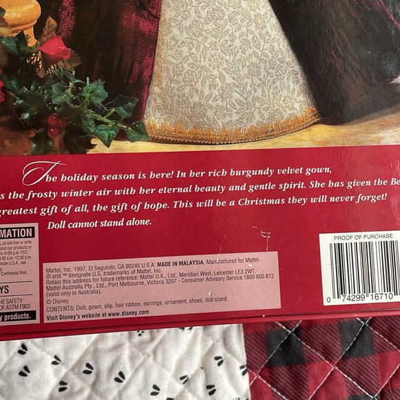 NEW Disney Belle Beauty & the Beast Christmas Barbie plus Ornament - Picture 8 of 13